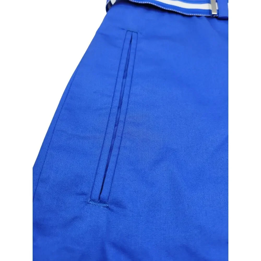 NWT Ralph Lauren Golf Women Shorts Bermuda Blue W/Belt Preppy Classic Size 10